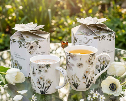 DUO Spring in bloom Becher 400 ml WHITE FLOWERS in dekorativer Box, New Bone China Porzellan – Bild 8