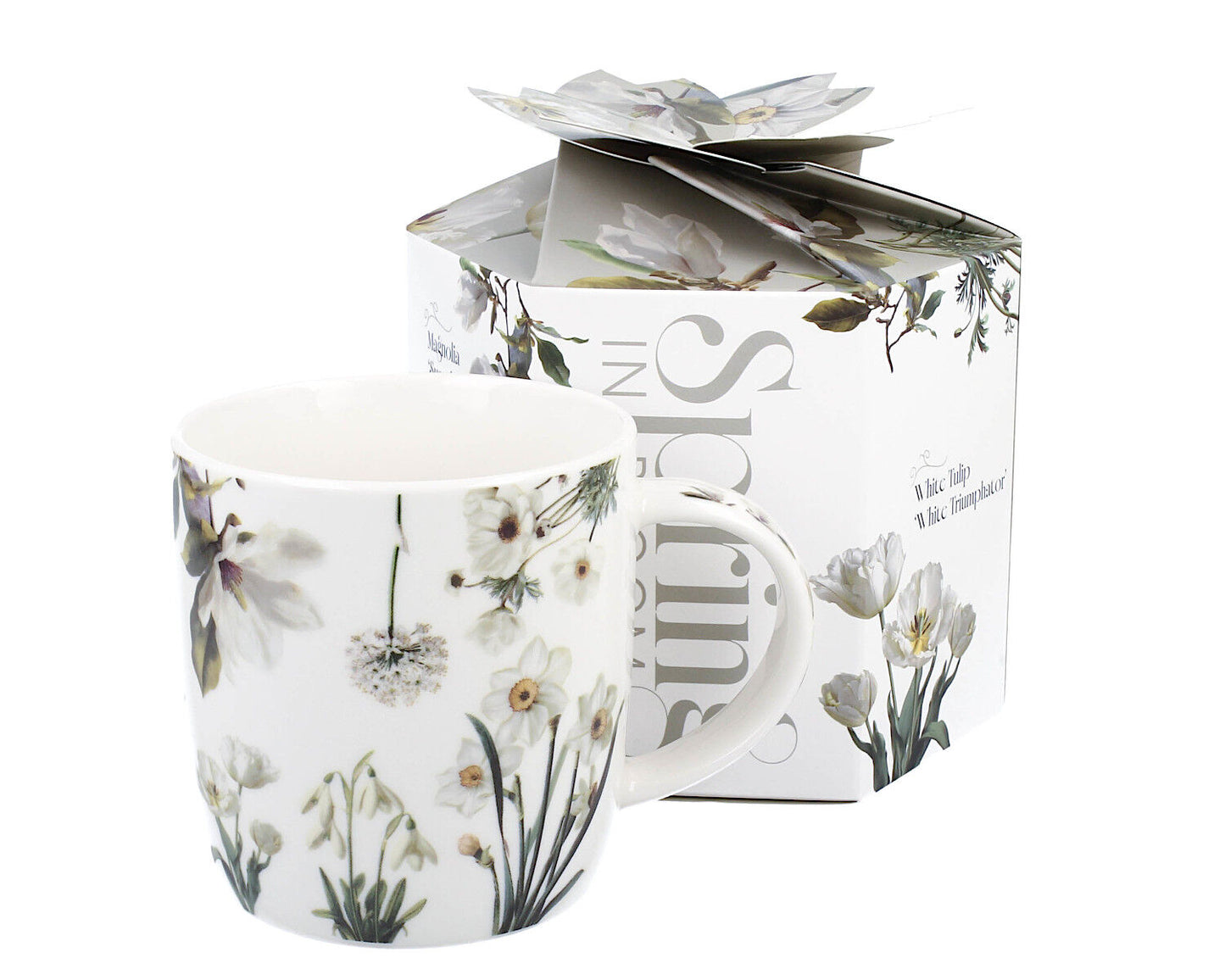 DUO Spring in bloom Becher 400 ml WHITE FLOWERS in dekorativer Box, New Bone China Porzellan – Bild 4