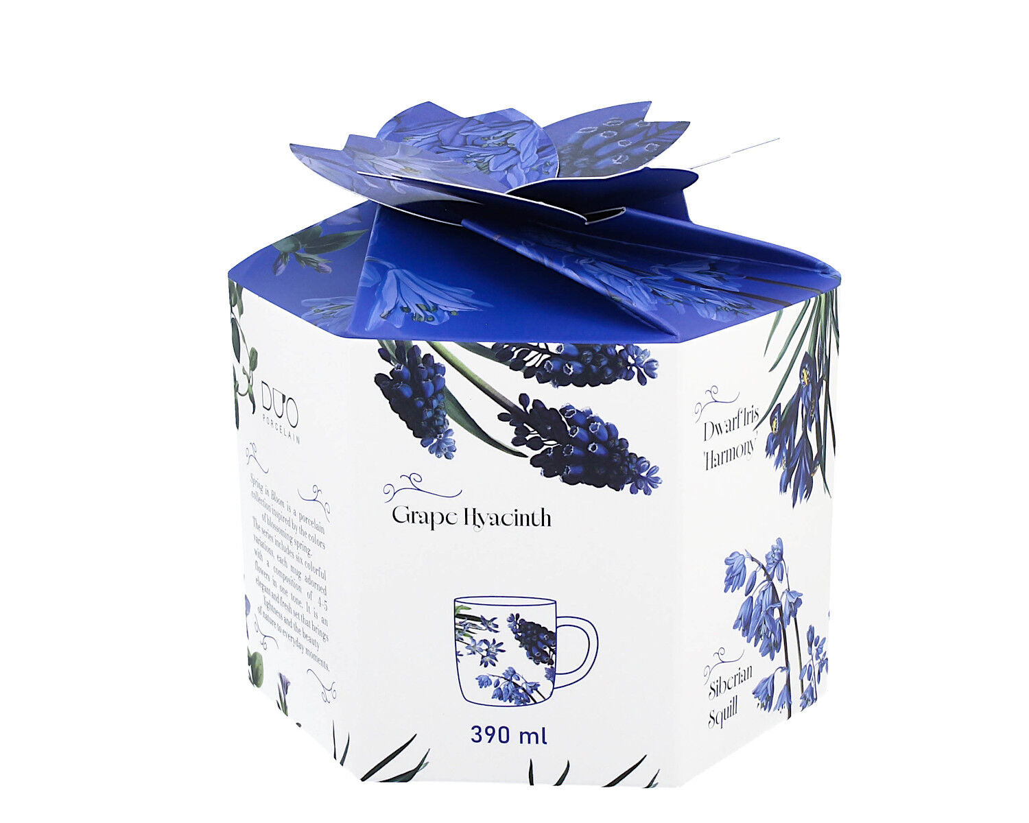 DUO Spring in bloom Becher 400 ml BLUE FLOWERS in dekorativer Box, New Bone China Porzellan – Bild 2