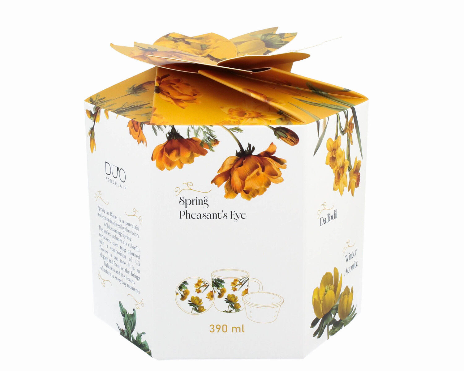 DUO Spring in bloom Becher 400 ml YELLOW FLOWERS mit Teesieb und Deckel, New Bone China Porzellan – Bild 9