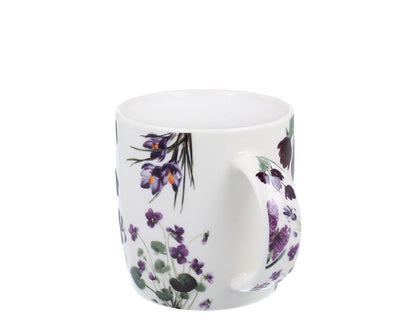 DUO Spring in bloom Becher 400 ml PURPLE FLOWERS mit Teesieb und Deckel, New Bone China Porzellan – Bild 6