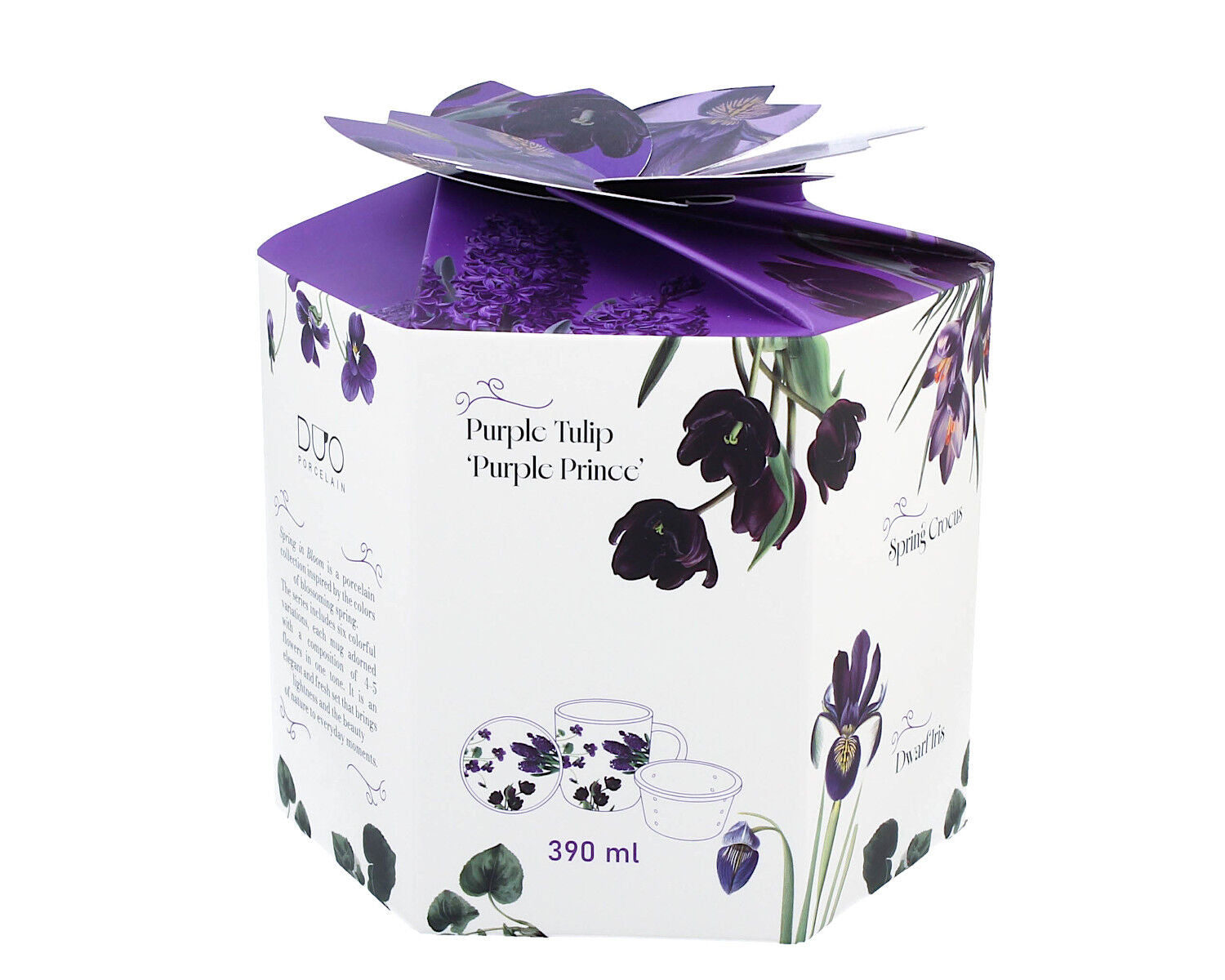 DUO Spring in bloom Becher 400 ml PURPLE FLOWERS mit Teesieb und Deckel, New Bone China Porzellan – Bild 2
