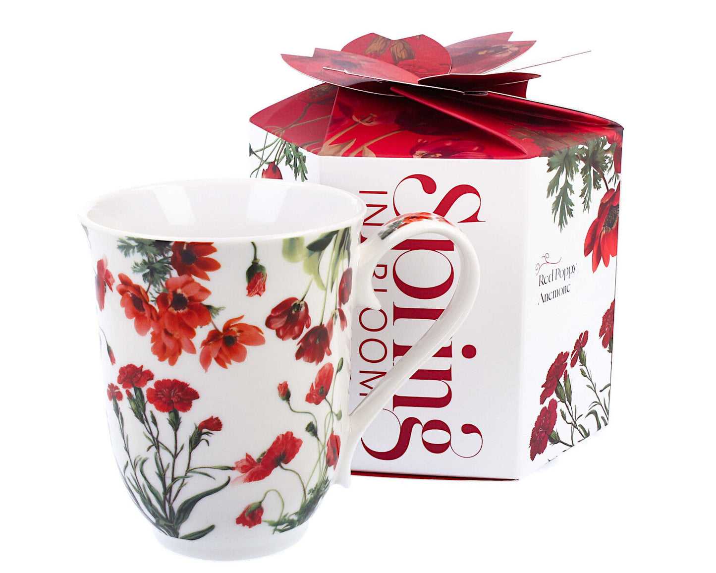 DUO Spring in bloom Becher 460 ml RED FLOWERS in dekorativer Box, New Bone China Porzellan – Bild 3