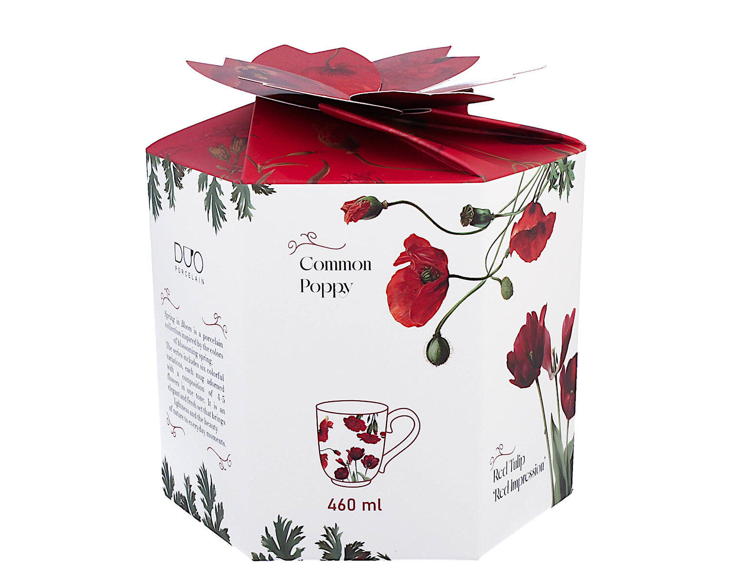 DUO Spring in bloom Becher 460 ml RED FLOWERS in dekorativer Box, New Bone China Porzellan – Bild 7