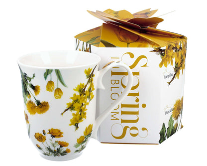 DUO Spring in bloom Becher 460 ml YELLOW FLOWERS in dekorativer Box, New Bone China Porzellan – Bild 4