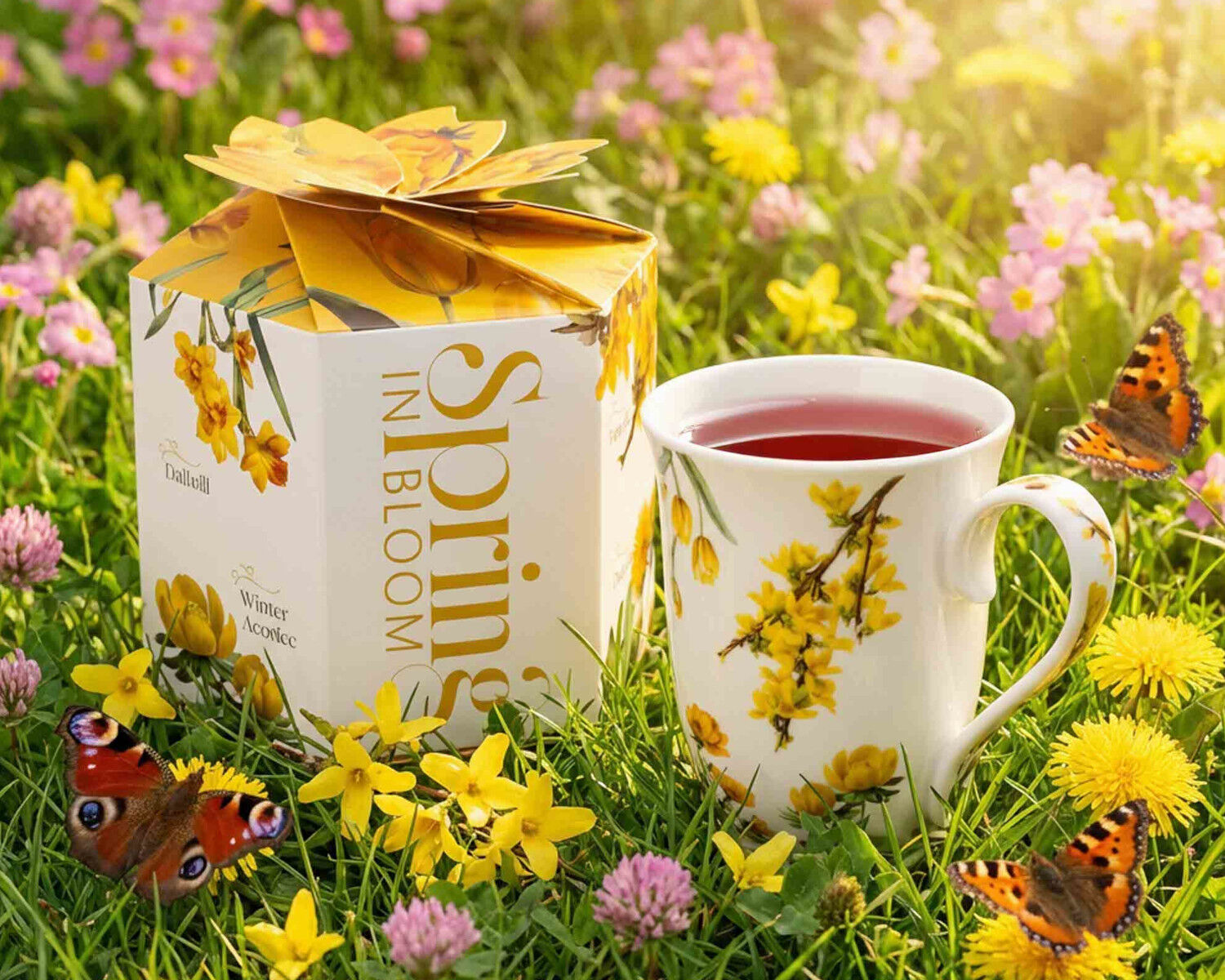 DUO Spring in bloom Becher 460 ml YELLOW FLOWERS in dekorativer Box, New Bone China Porzellan – Bild 7