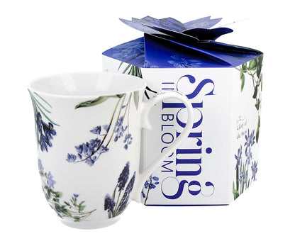 DUO Spring in bloom Becher 460 ml BLUE FLOWERS in dekorativer Box, New Bone China Porzellan – Bild 5
