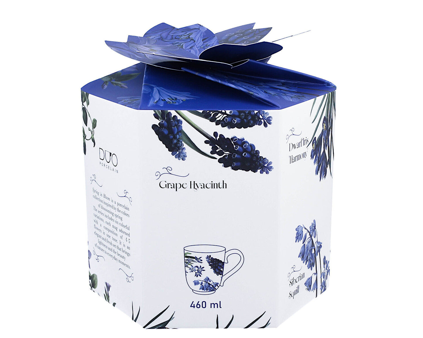 DUO Spring in bloom Becher 460 ml BLUE FLOWERS in dekorativer Box, New Bone China Porzellan