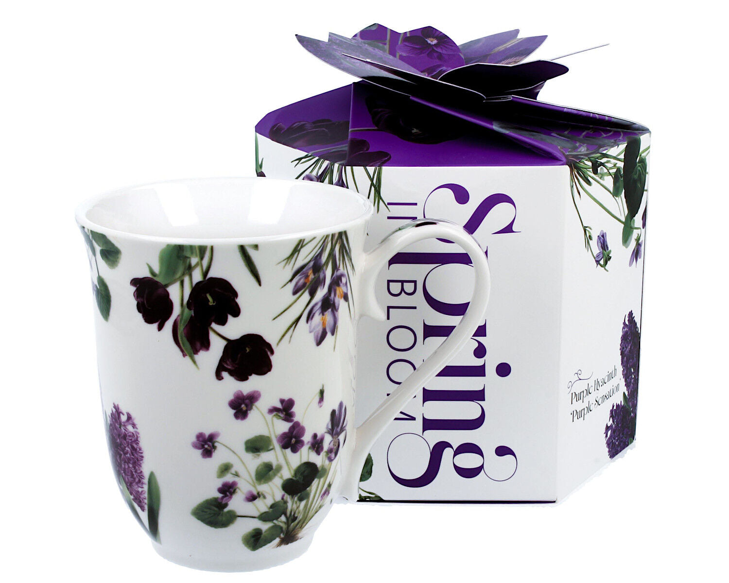 DUO Spring in bloom Becher 460 ml PURPLE FLOWERS in dekorativer Box, New Bone China Porzellan – Bild 6