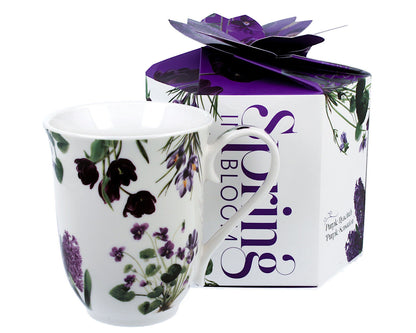 DUO Spring in bloom Becher 460 ml PURPLE FLOWERS in dekorativer Box, New Bone China Porzellan – Bild 6