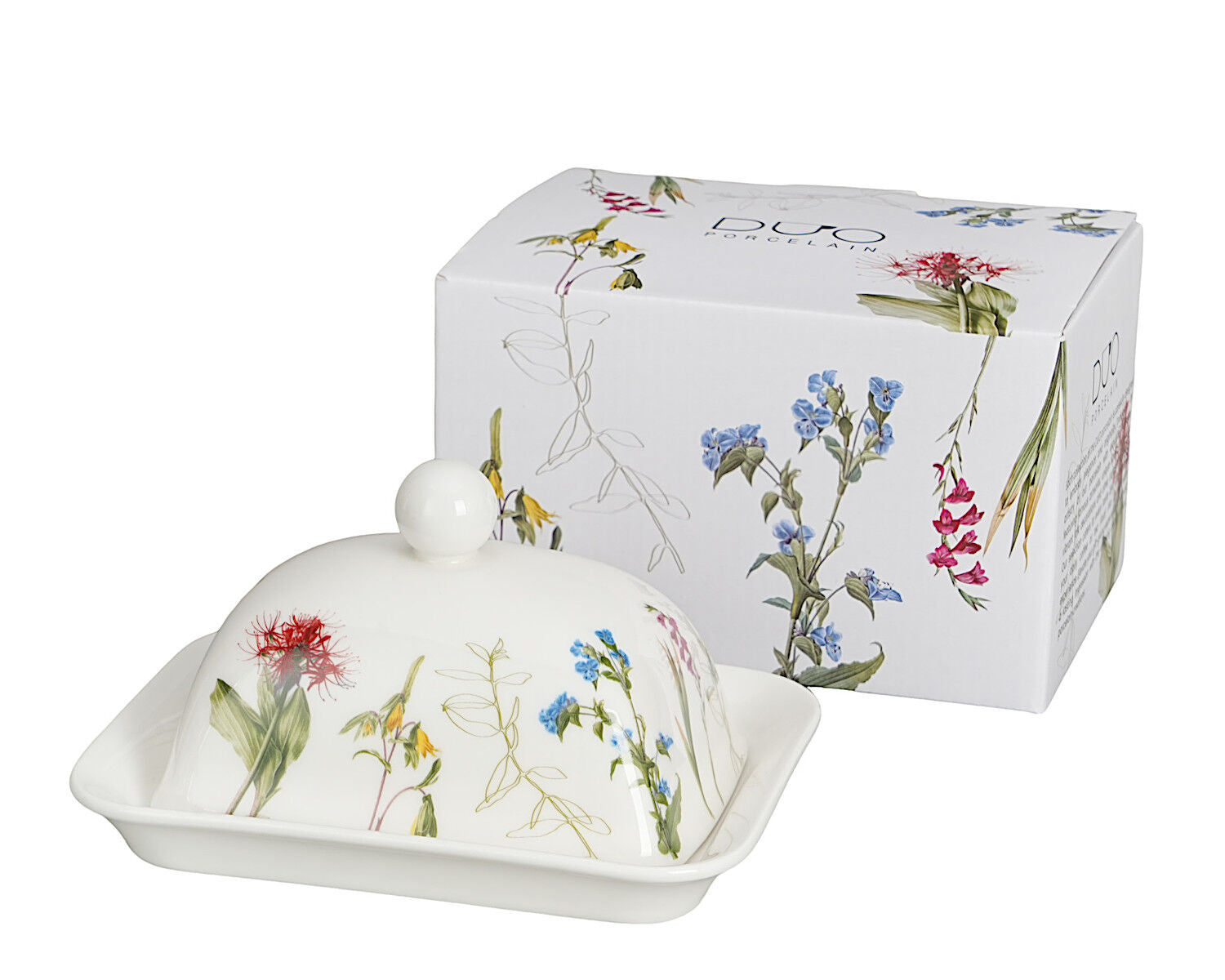 DUO COLORS OF NATURE Butterdose für bis zu ca. 250 g Butter, New Bone China Porzellan – Bild 2