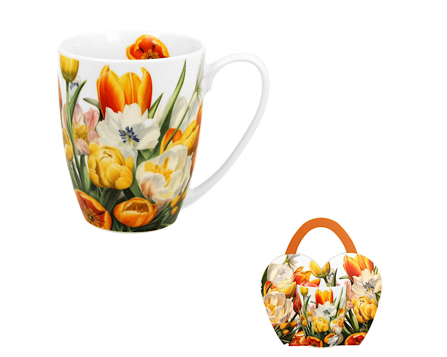 DUO Flowers Classic Becher 360 ml TULIPS in Tragetasche New Bone China Porzellan – Bild 2