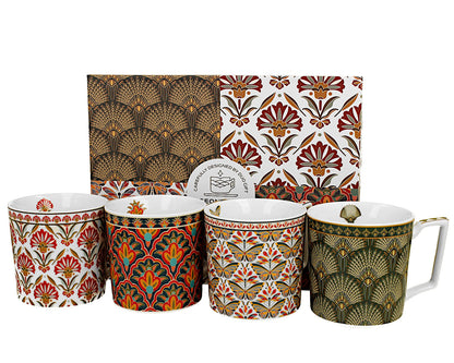 DUO GEOMETRIC 4er Set Becher 350 ml, New Bone China Porzellan – Bild 2