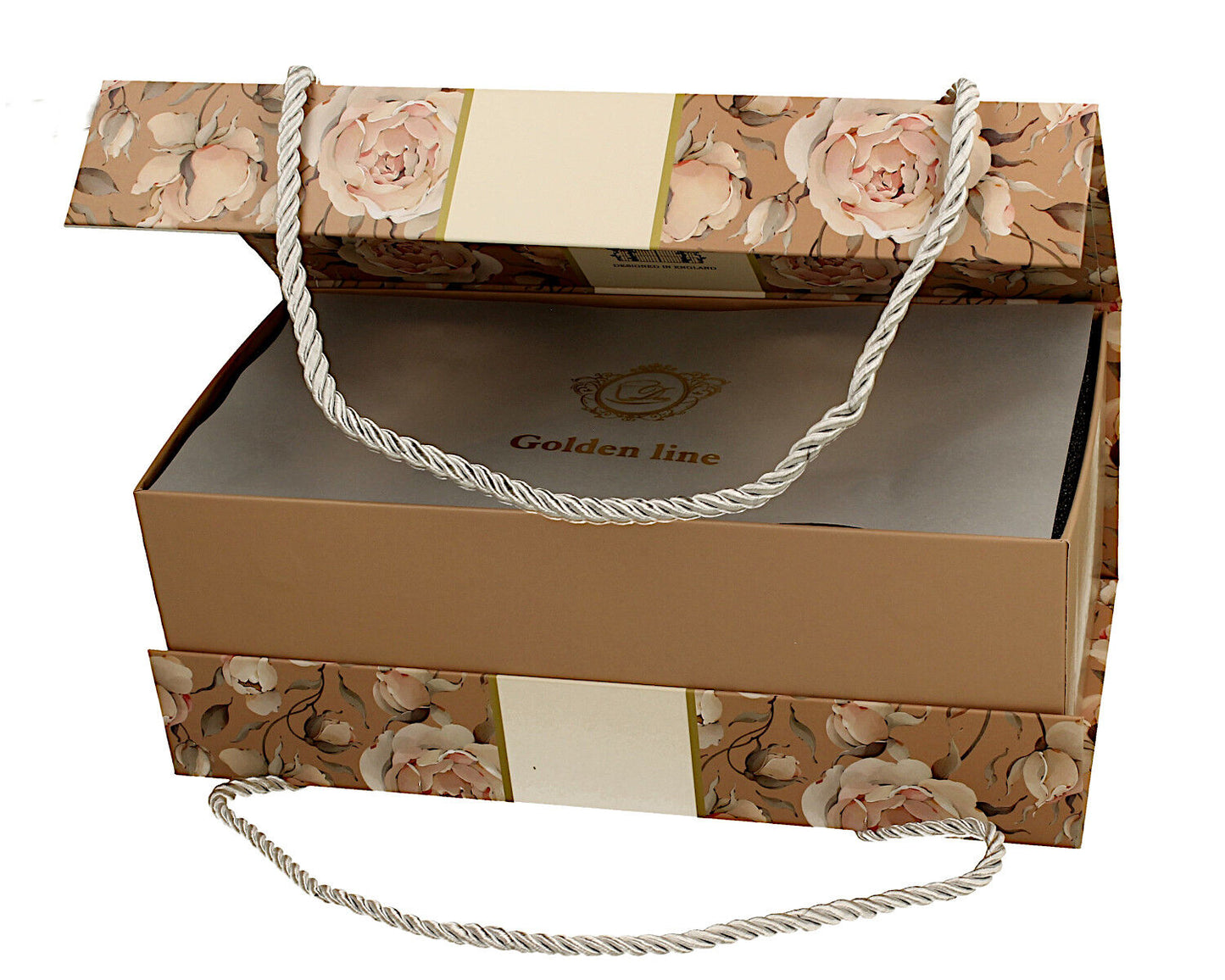 DUO GOLDEN LINE 2er Set Becher mit Fuß 320 ml ENGLISH ROSES CREAM, New Bone China Porzellan – Bild 4