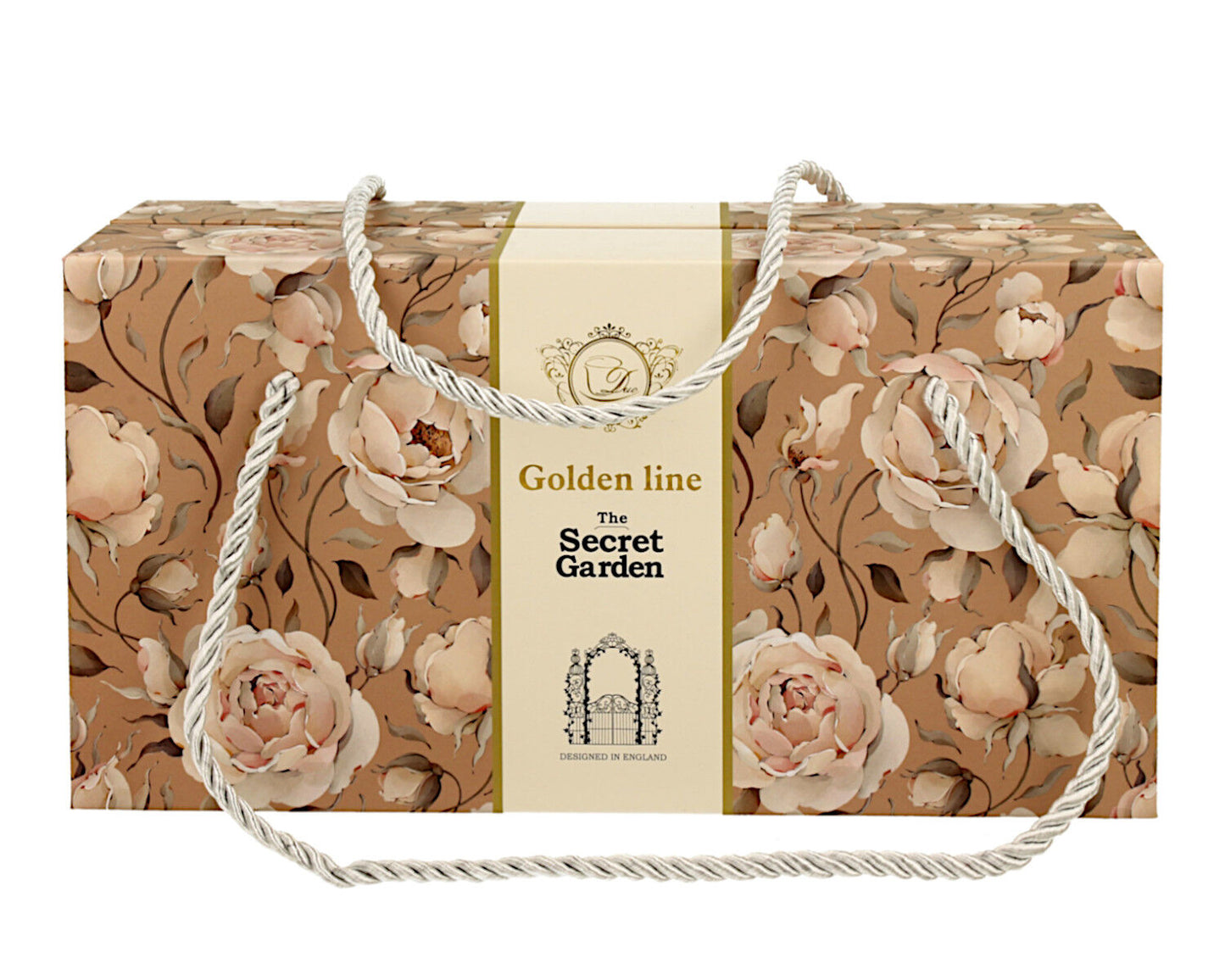 DUO GOLDEN LINE 2er Set Becher mit Fuß 320 ml ENGLISH ROSES CREAM, New Bone China Porzellan – Bild 5