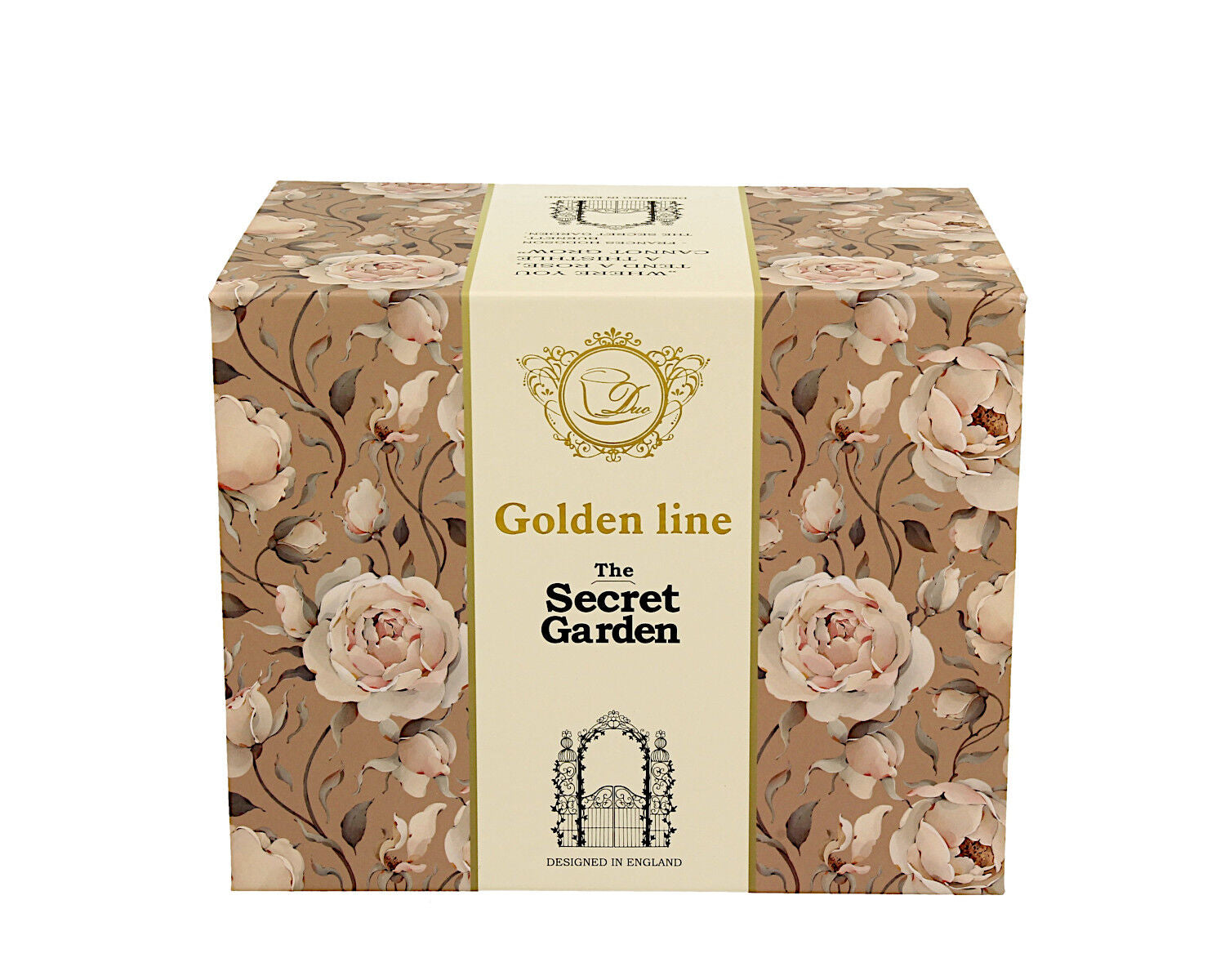 10er SET DUO GOLDEN LINE Becher mit Fuß 530 ml ENGLISH ROSES CREAM, New Bone China Porzellan – Bild 5