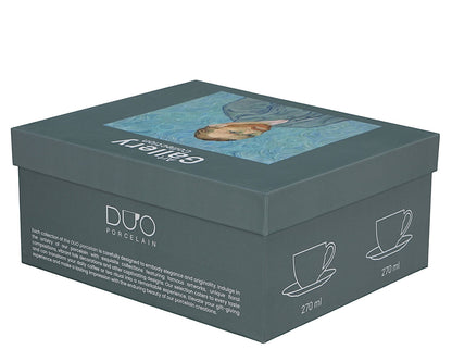 DUO ART GALLERY 2er-Set Tasse mit Untertasse PORTRAIT OF Van Gogh, New Bone China Porzellan