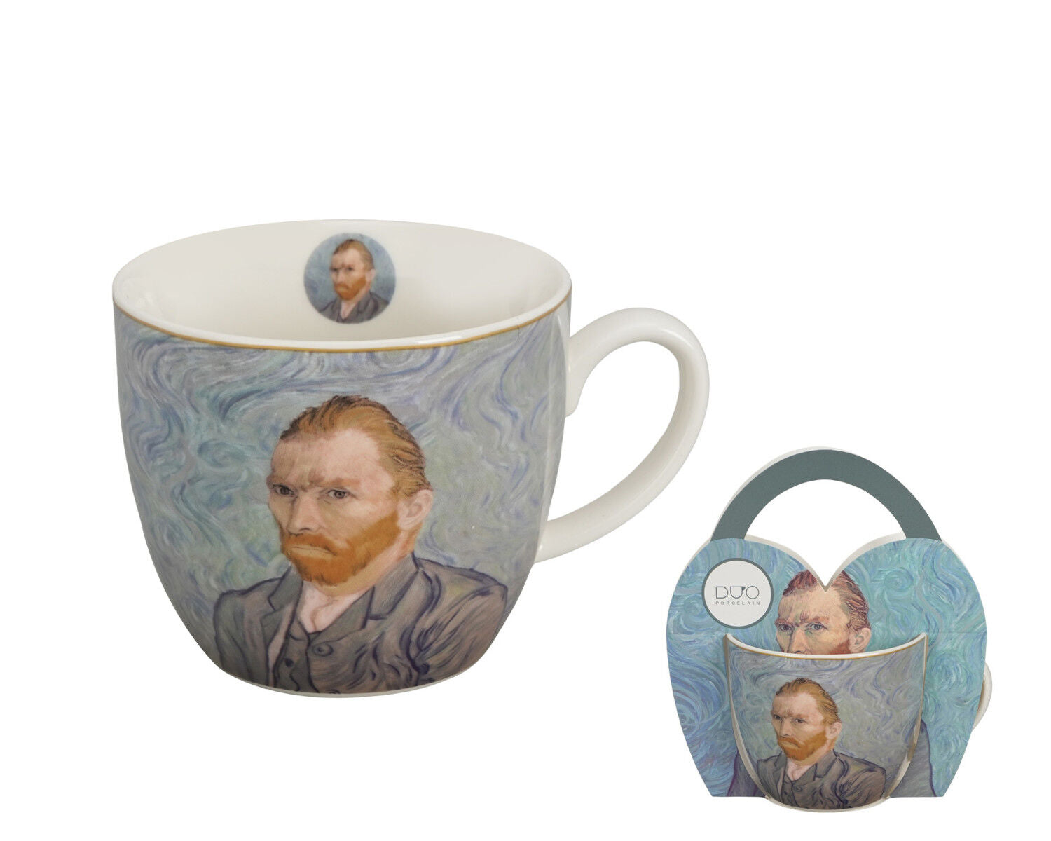 DUO ART GALLERY Becher 460 ml in Tragetasche PORTRAIT OF Van Gogh, New Bone China Porzellan – Bild 2