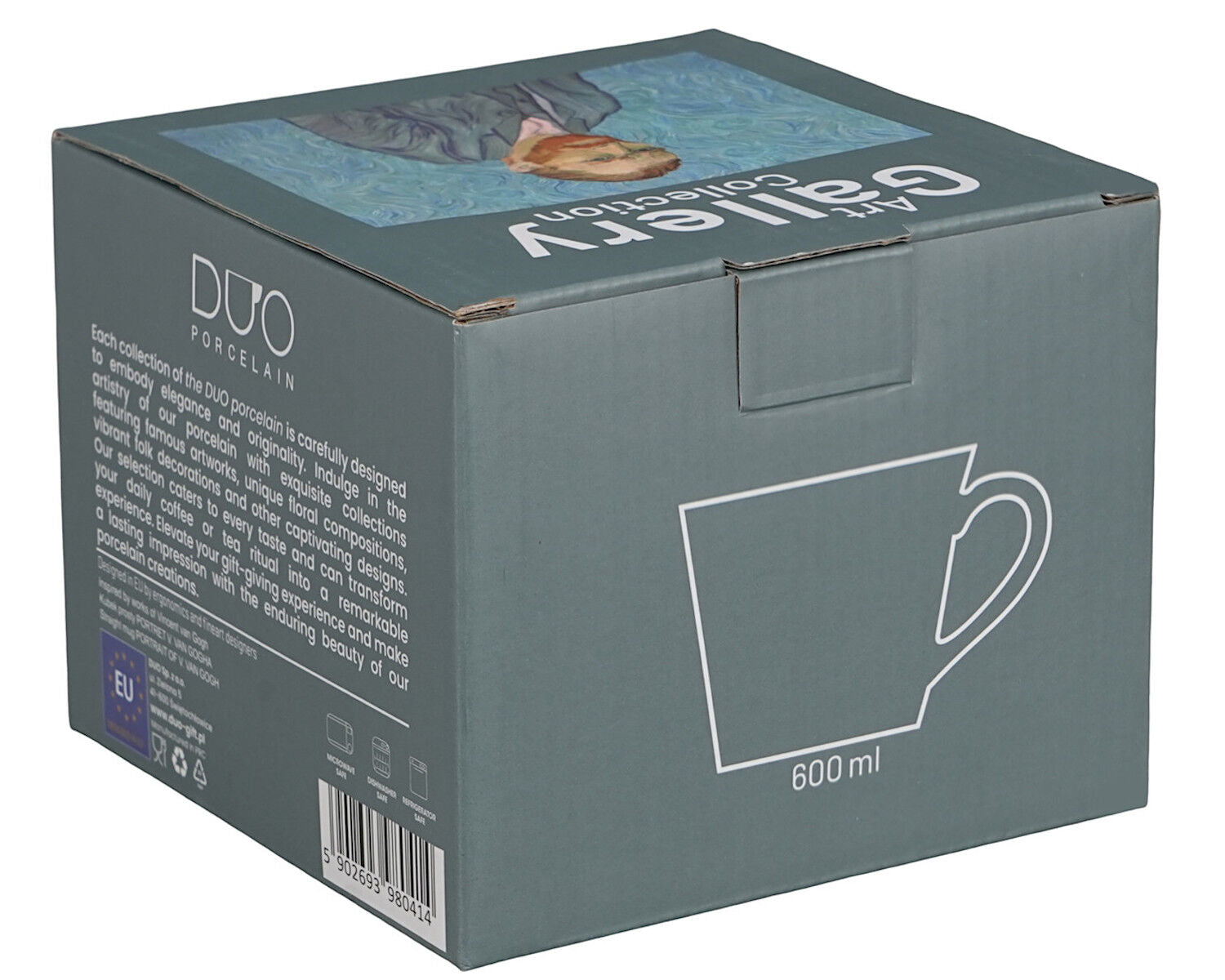 DUO ART GALLERY Becher 600 ml PORTRAIT OF Van Gogh, New Bone China Porzellan – Bild 6