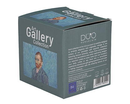 DUO ART GALLERY Fassbecher 430 ml mit Teesieb PORTRAIT OF Van Gogh, New Bone China Porzellan – Bild 3