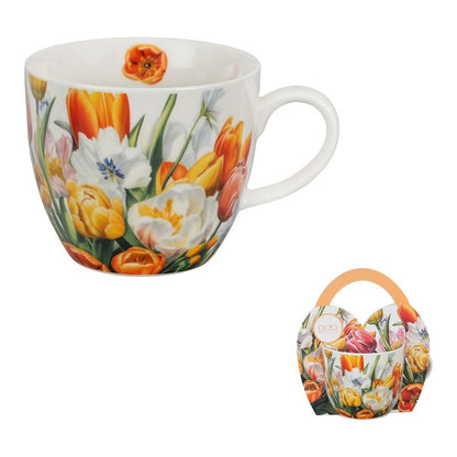 DUO Flowers Classic Becher TULIPANY 460 ml, New Bone China Porzellan, im Geschenkkarton