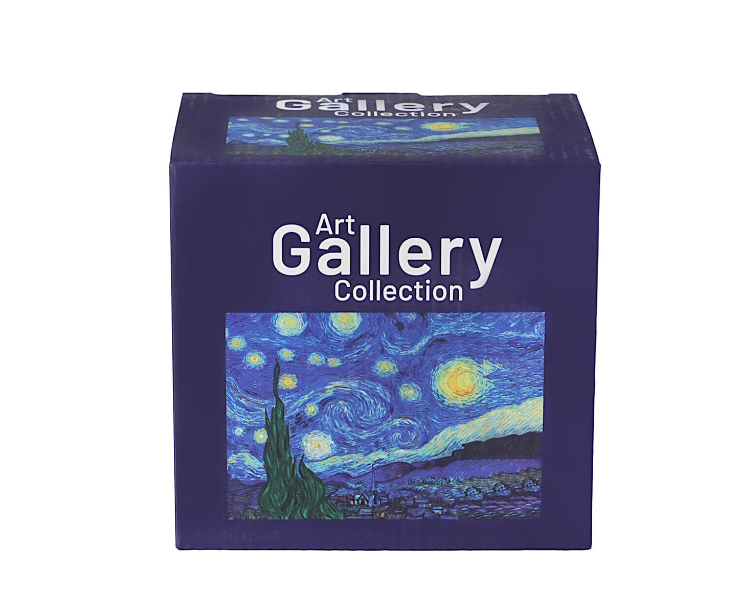 DUO ART GALLERY Glasbecher 350 ml STARRY NIGHT inspired by Van Gogh, doppelwandiges Kristallglas – Bild 4