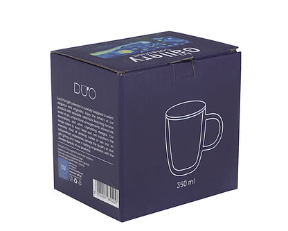 DUO ART GALLERY Glasbecher 350 ml STARRY NIGHT inspired by Van Gogh, doppelwandiges Kristallglas – Bild 3