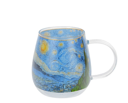 DUO ART GALLERY Glasbecher 530 ml STARRY NIGHT inspired by Van Gogh, Kristallglas – Bild 2