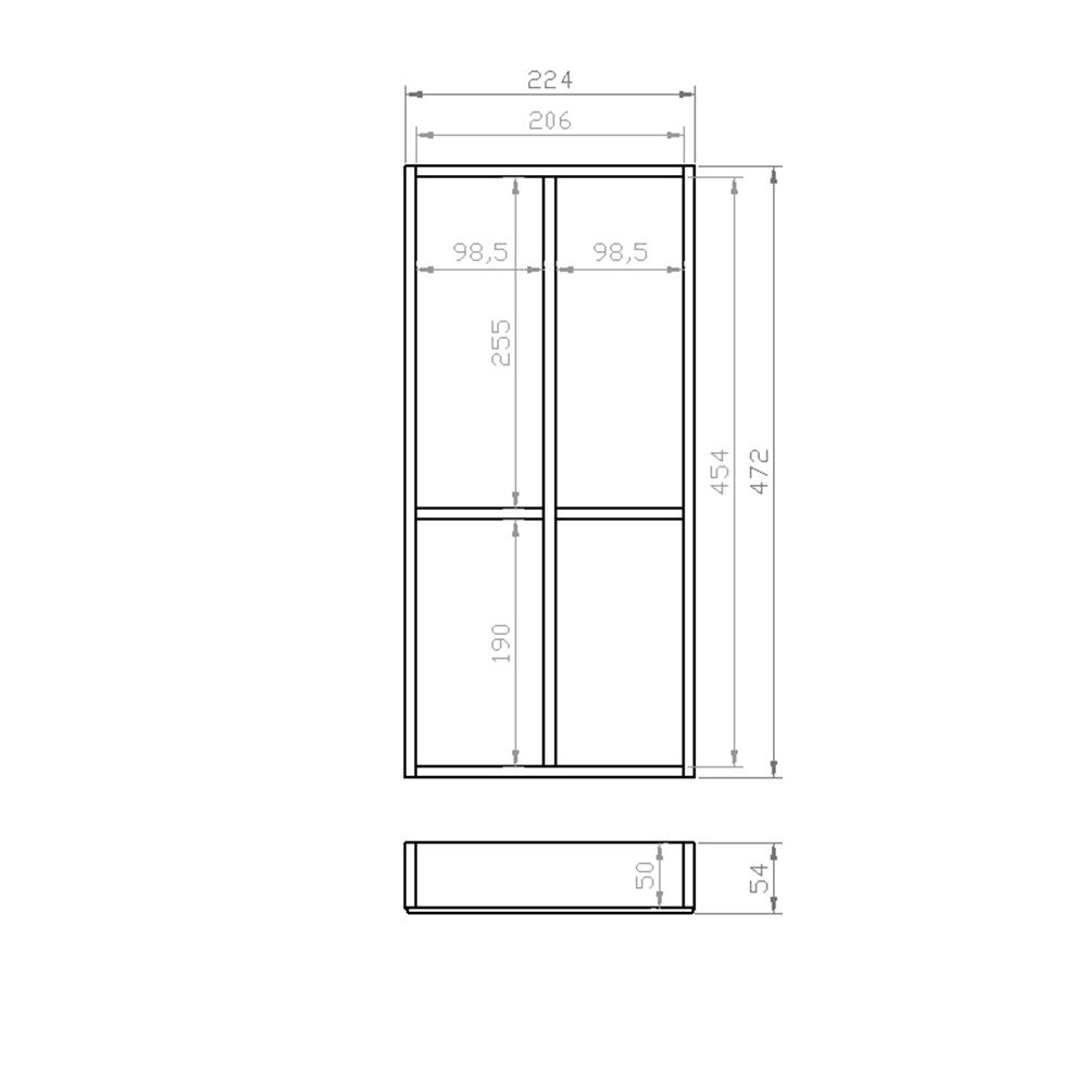 Besteckeinsatz 30er Schubl. B 224 x T 472 mm passend für BLUM Legra 16 mm Schubladen
