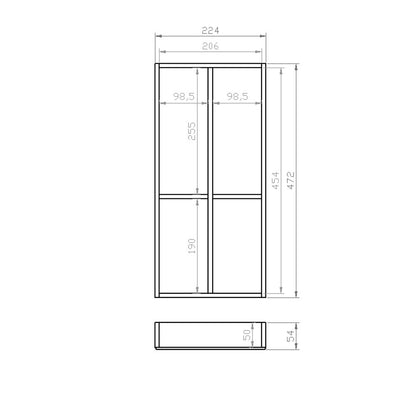 Besteckeinsatz 30er Schubl. B 224 x T 472 mm passend für BLUM Legra 16 mm Schubladen