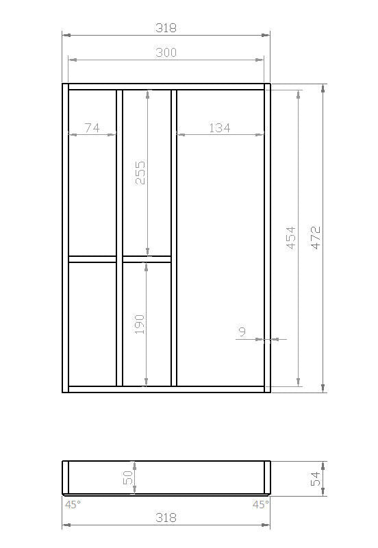 Besteckeinsatz 40er Schubl. B 318 x T 472 passend für BLUM Legra 19 mm Schubladen