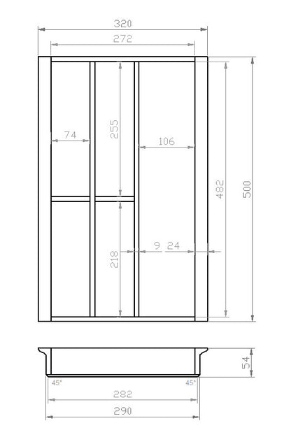 Besteckeinsatz 40er Schubl. B 320 x T 500 mm für IKEA Metod (ab 2015)