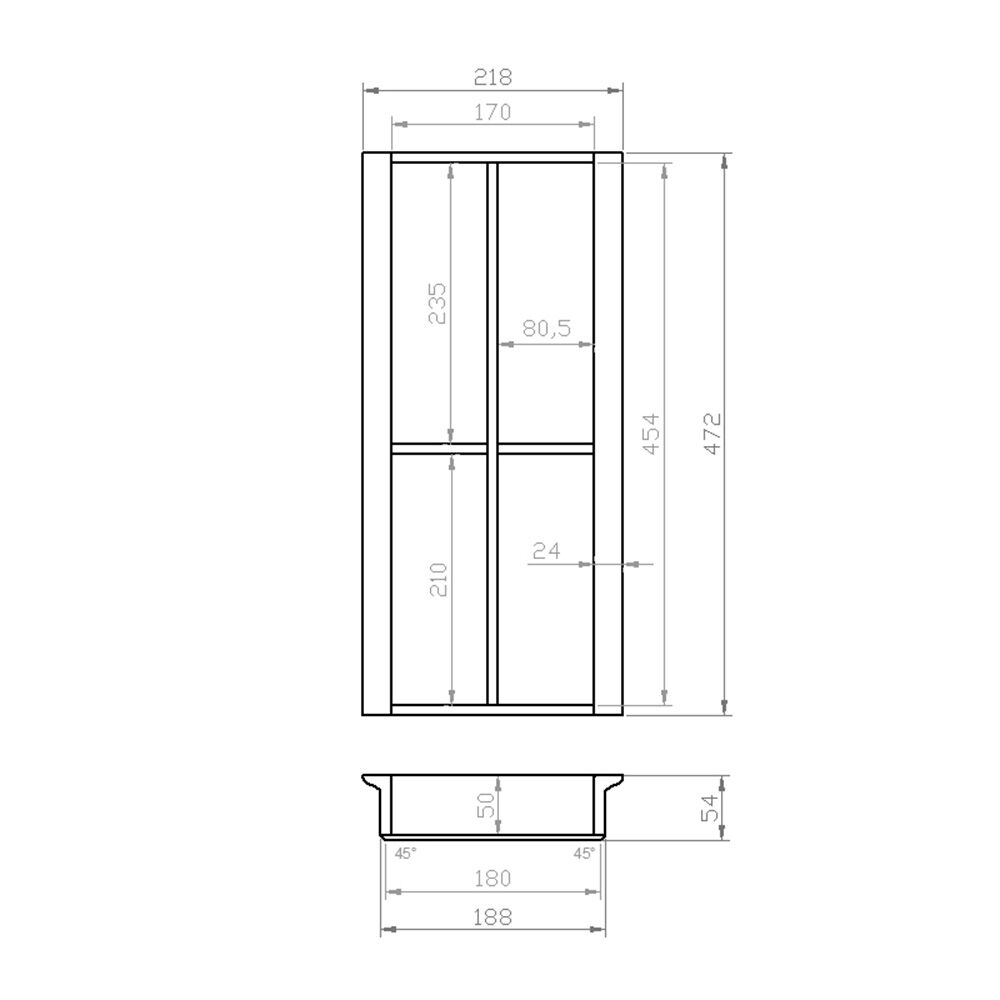 Besteckeinsatz 30er Schubl. B 218 x T 472 mm passend für Blum Tandem 16 mm Schubladen