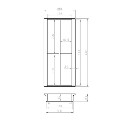 Besteckeinsatz 30er Schubl. B 218 x T 472 mm passend für Blum Tandem 16 mm Schubladen