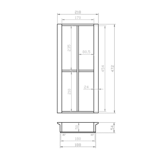 Besteckeinsatz 30er Schubl. B 218 x T 472 mm passend für Blum Tandem 16 mm Schubladen