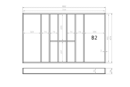 Besteckeinsatz 90er Schubl. B 802 x T 479 mm passend für Grass Nova 19 mm Schubladen