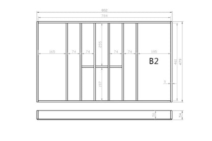 Besteckeinsatz 90er Schubl. B 802 x T 479 mm passend für Grass Nova 19 mm Schubladen