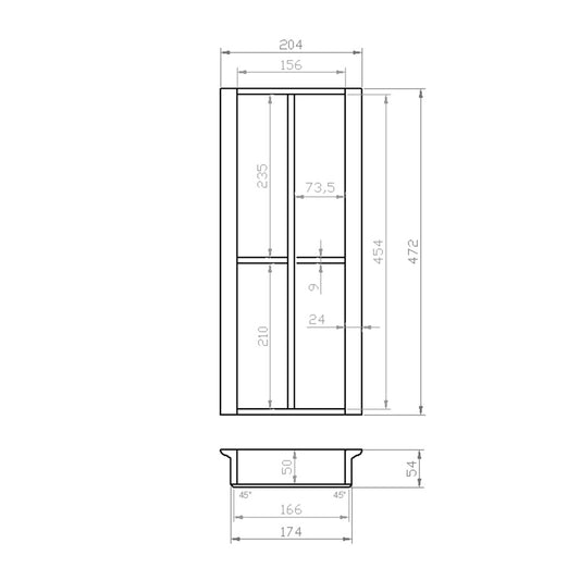 Besteckeinsatz 30er Schubl. B 204 x T 472 mm passend für Hettich ComfortLine / GRASS DWD XP 16 mm Schubladen