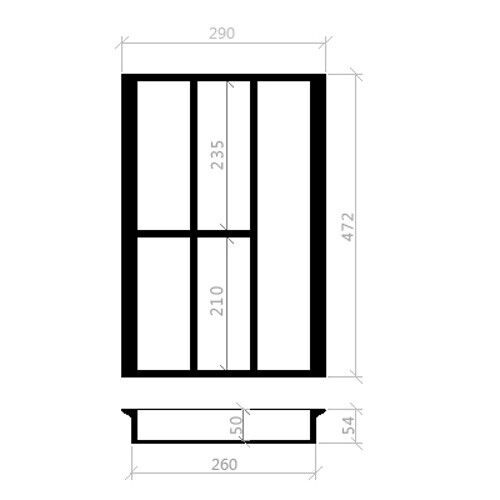 Besteckeinsatz 40er Schublade B 290 x T 472 mm passend für Hettich ArciTech 16+19 mm Schubladen