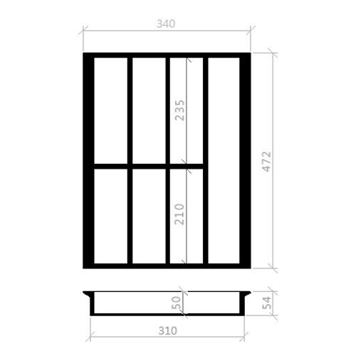 Besteckeinsatz 45er Schublade B 340 x T 472 mm passend für Hettich ArciTech 16+19 mm Schubladen