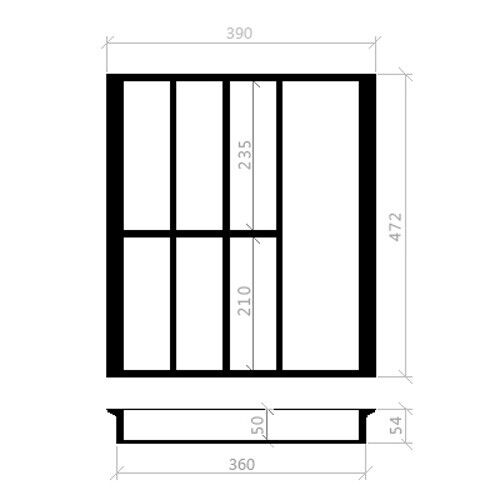 Besteckeinsatz 50er Schublade B 390 x T 472 mm passend für Hettich ArciTech 16+19 mm Schubladen