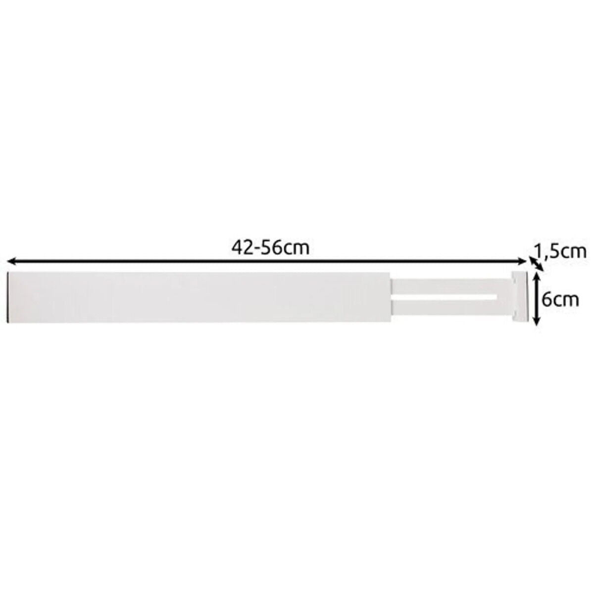 RUHHY 25632 Schubladenorganisator weiß, 4er Pack, Länge einstellbar von 42 bis 56 cm / Schubladentrenner