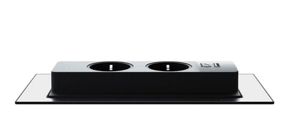 EVOLine BackFlip Cuisine Edelstahl 2x Steckdose mit USB-Charger, versenkbar / Mehrfachsteckdose / Steckdosenverteiler