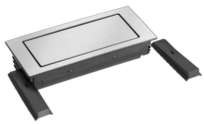 EVOLine BackFlip Cuisine Edelstahl 2x Steckdose mit USB-Charger, versenkbar / Mehrfachsteckdose / Steckdosenverteiler