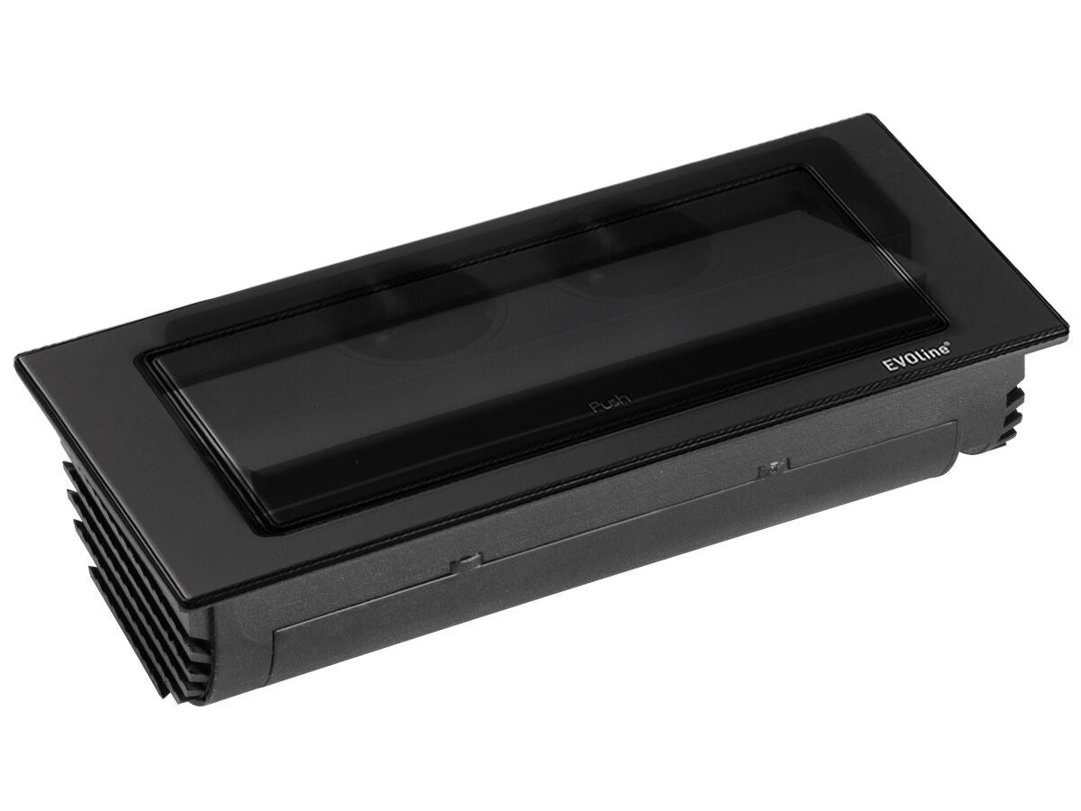 EVOLine BackFlip Schwarz matt 2x Steckdose mit USB-C, versenkbar / Mehrfachsteckdose / Steckdosenverteiler