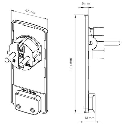 EVOline Plug extraflacher Schukostecker in weiß mit beweglichem Stecker
