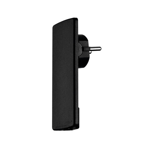 EVOline Plug extraflacher Schukostecker in schwarz mit beweglichem Stecker