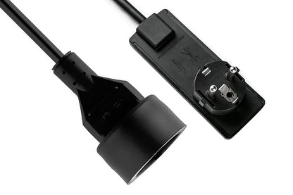 EVOline PlugFix - schwarz - mit VDE-Kupplungsdose 1,5 m / Verlängerungskabel