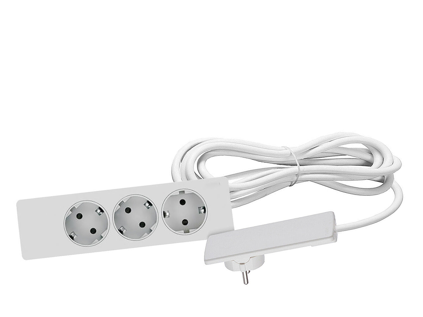 EVOline PlugFix - weiß - mit EVOline Express 3-fach Verteiler Kabellänge 1,5 m / Steckdosenleiste