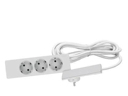 EVOline PlugFix - weiß - mit EVOline Express 3-fach Verteiler Kabellänge 1,5 m / Steckdosenleiste